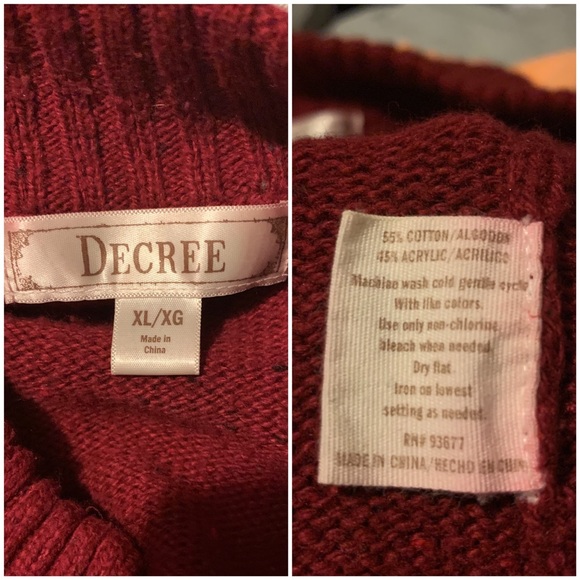 Decree Military Jacket Burgundy XL - Picture 4 of 5